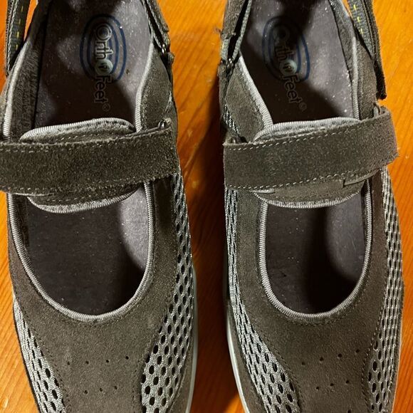 Ortho Feet Sanibel Mary Jane Gray Orthotic Shoes. Size 10B. Great Used Condition - Picture 3 of 9